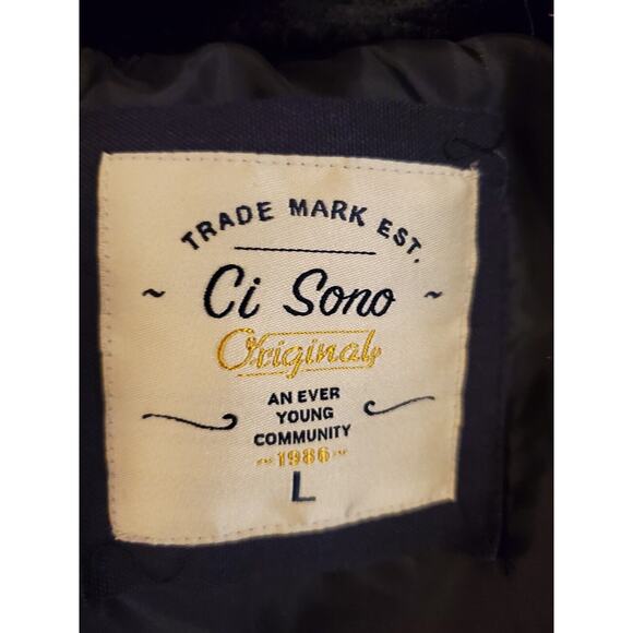 CI SONO Quilted Full Zip Up Warm Jacket with Pockets Size L Juniors Black - Picture 3 of 4